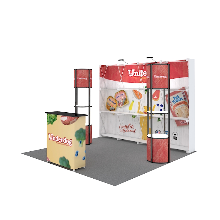 Pop up + spiral tower booth